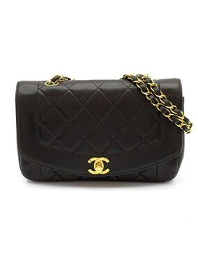 Chanel Diana 22 Chain Shoulder Bag Lambskin Black